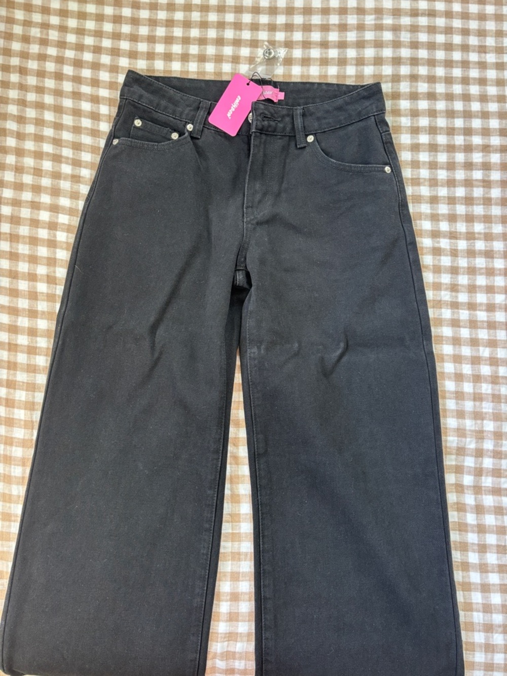Edikted Black Wide-Leg High-Rise Jeans
